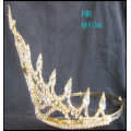 2016 Wholesale New fashion big tiara crown rhinestone stars custom king crown